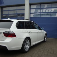 Witte BMW 3Serie Touring met geblindeerde ramen